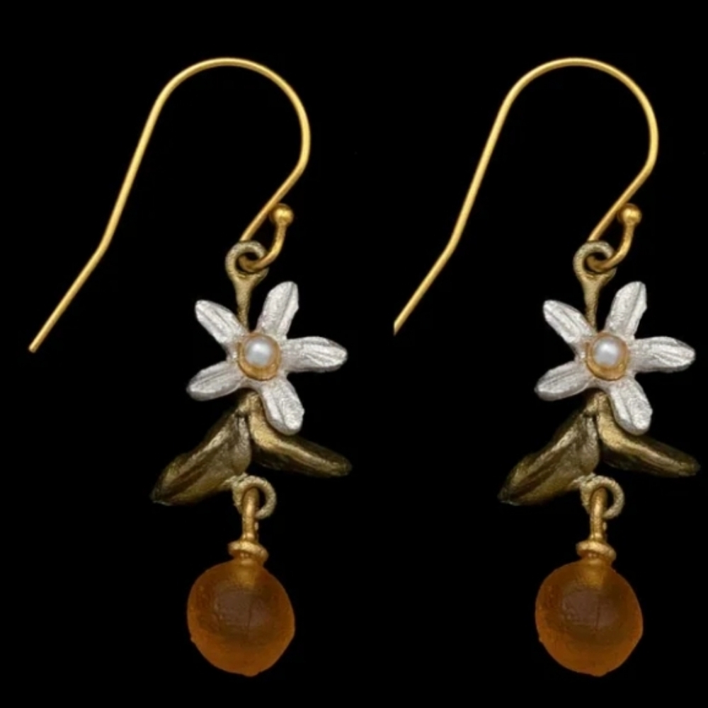 Michael Michaud Dainty Orange Earrings